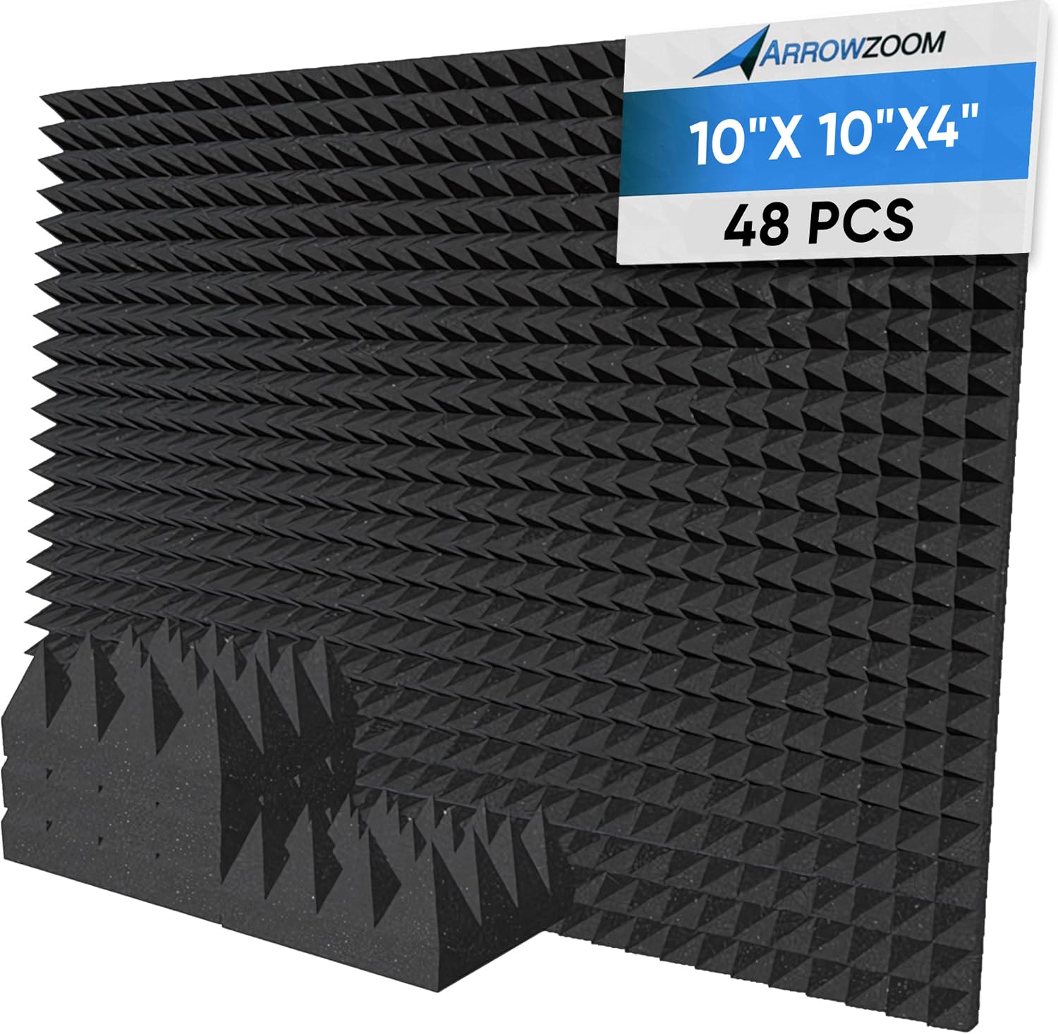 Arrowzoom 24 Panels acustico absorción sonido Pirámide 25x25x5cm Espuma acústica aislamiento acustico estudio de grabación Casas Estudios Azulejos Incombustibles Insonorizados AZ1034 PERLA BLANCA — view 13