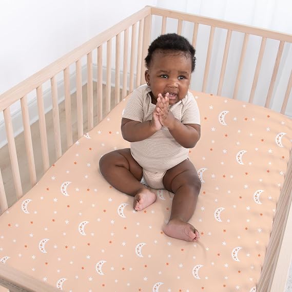 The Peanutshell 4-Pack Fitted Crib Sheet Set - Super Soft & Breathable Baby Girl or Boy Crib Sheets, Nursery Decor, Fit for Standard Mattress Cover- Boho