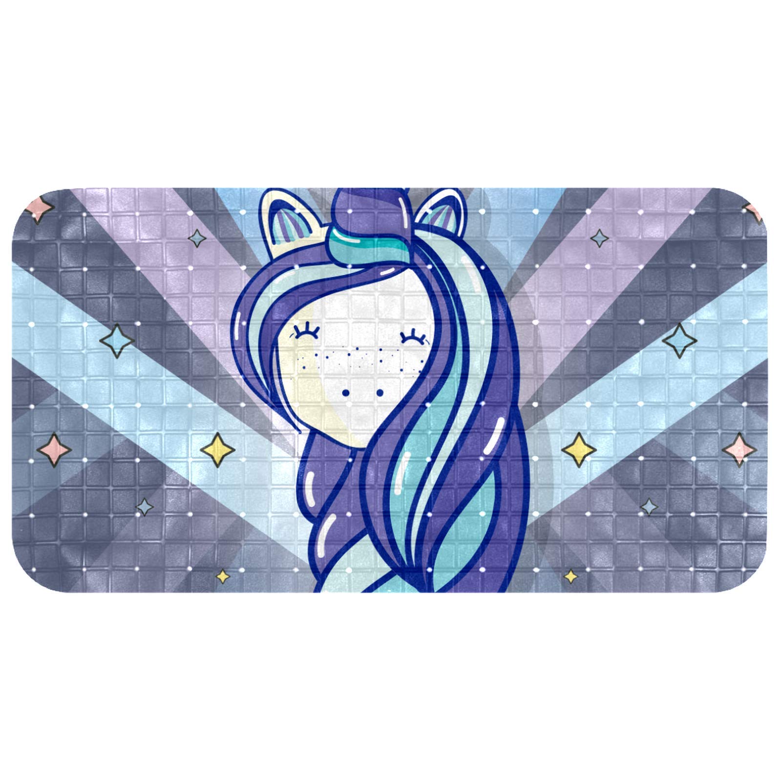 Alfombrilla de baño de unicornio de 26.9 x 14.7 pulgadas de PVC