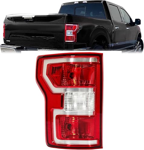 HECASA Luz trasera izquierda compatible con faros traseros Ford F-150 2018-2020 de repuesto para JL3Z-13405-H FO2800265C lente roja y carcasa