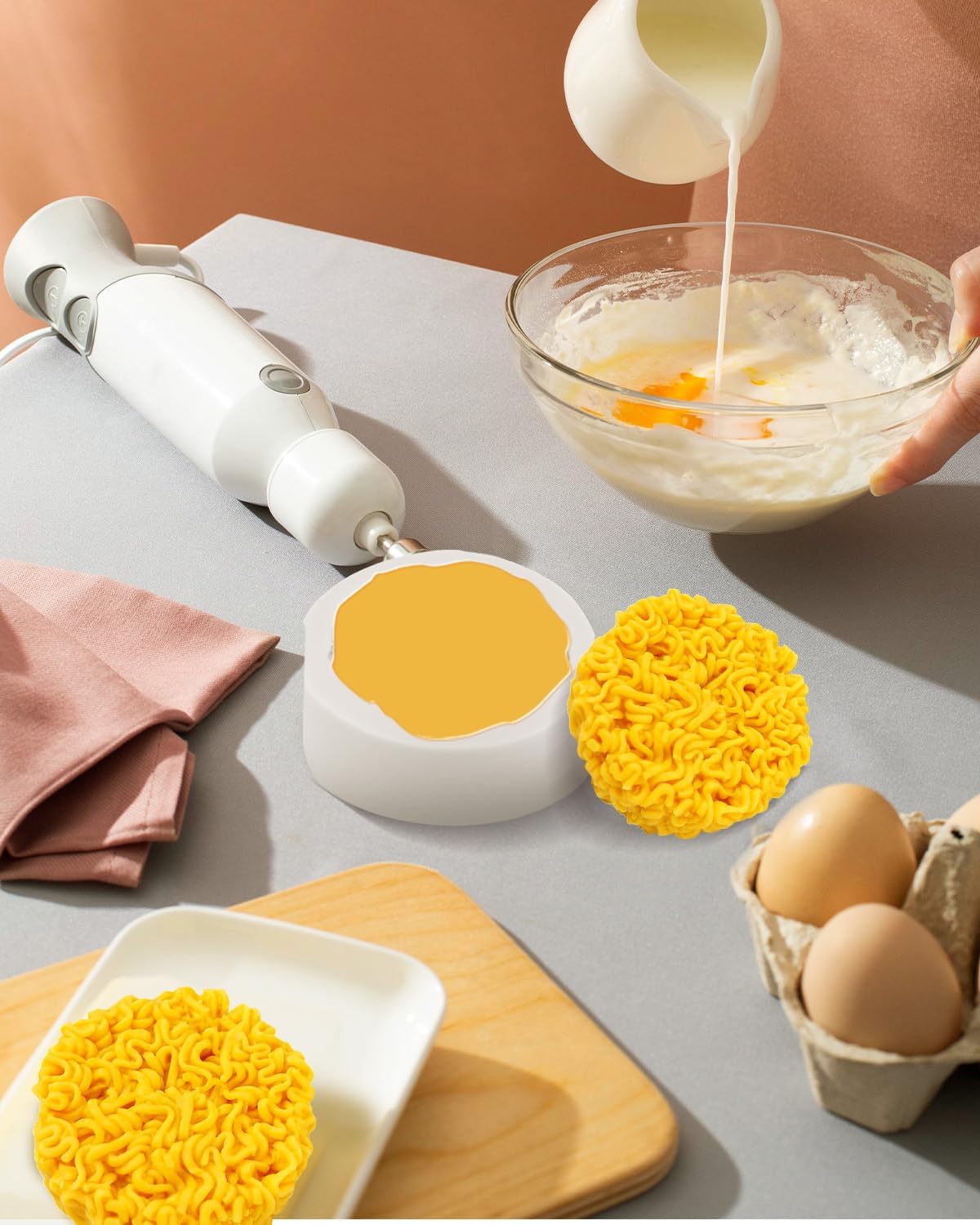 Instant Noodles Silicone Mold, Noodle Candle Mold, Instant Noodle Fondant Molds, Food Shaped Molds for Chocolate Bath Bomb Home Ornaments Making Tools image 2