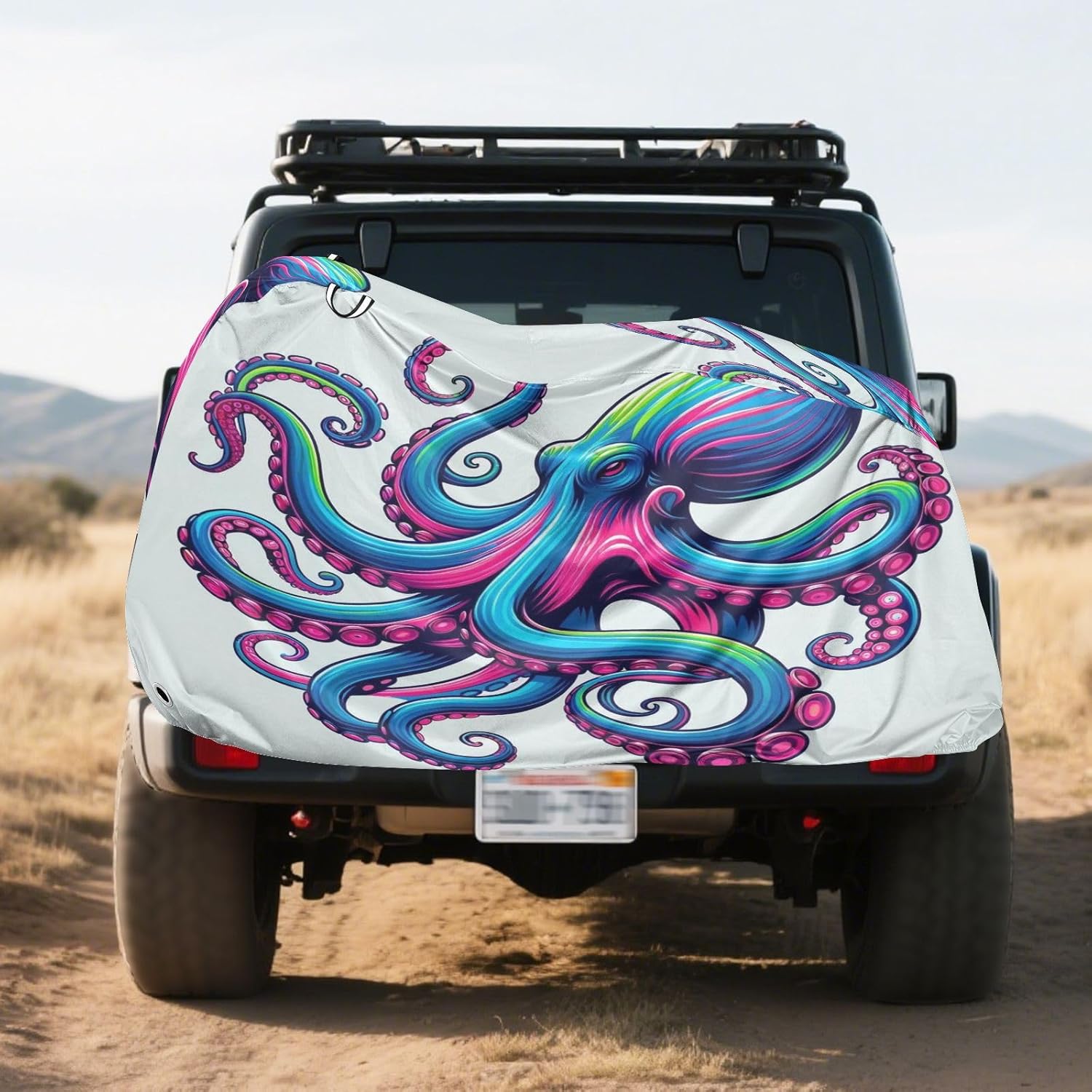 ALAZA Rainbow Octopus Bike Cover Waterproof Outdoor Ebike Bicycle Covers Tarp Protection for 1/2 Bikes, Sun UV Dust Wind Proof