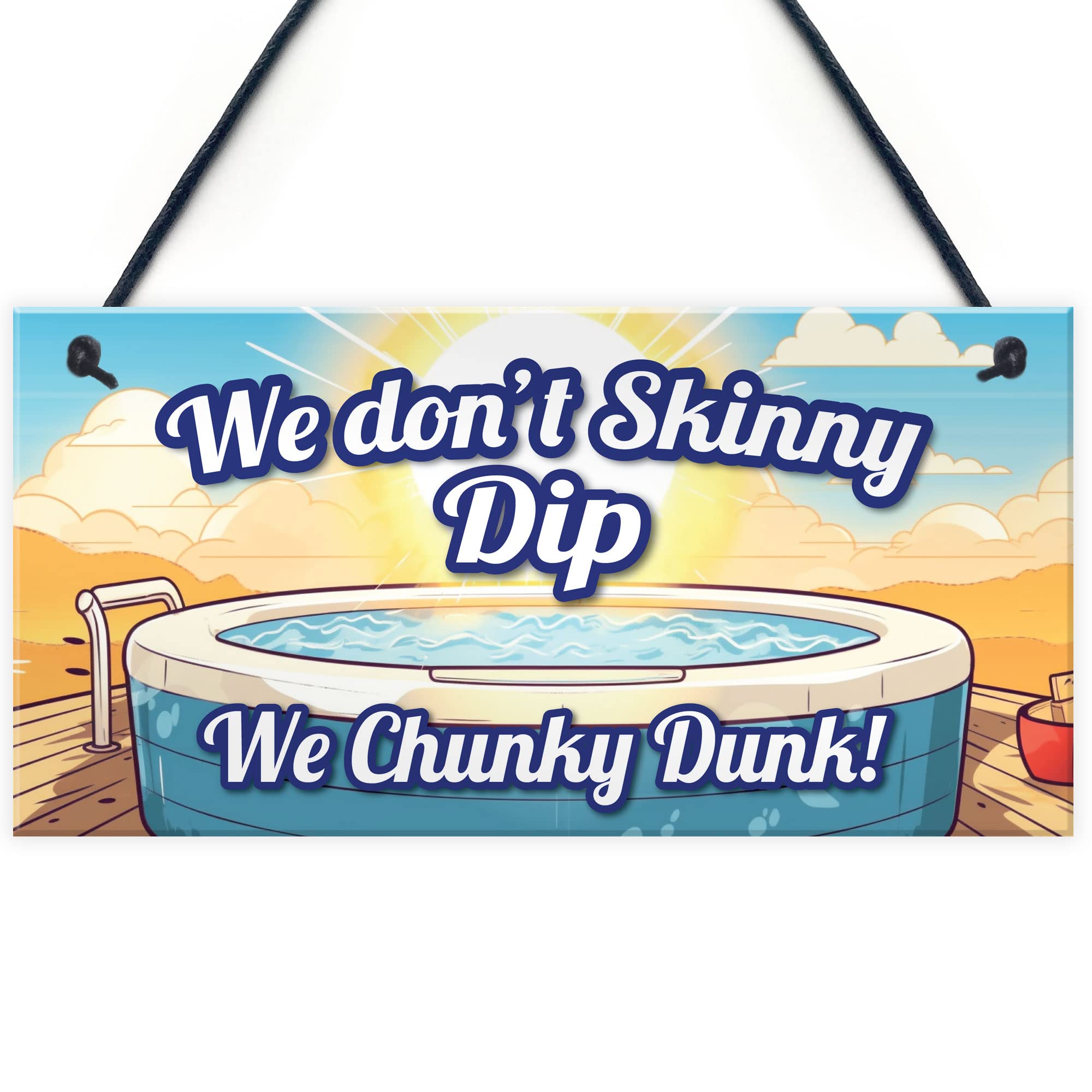 Red Ocean Funny Skinny Dip Chunky Dunk Hot Tub Sign Hanging Shed Summerhouse Sign Hot Tub Accessories Home Decor Gift Garden Signs And Plaques Gift For Women Men