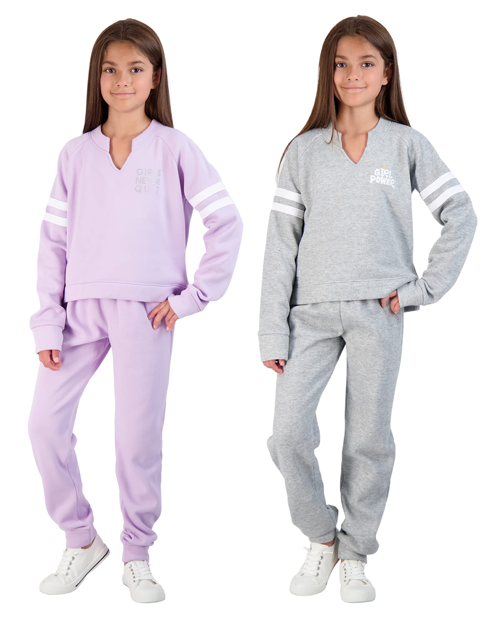 Ensemble de jogging 4 pièces en polaire active pour filles et pantalons de jogging pour filles