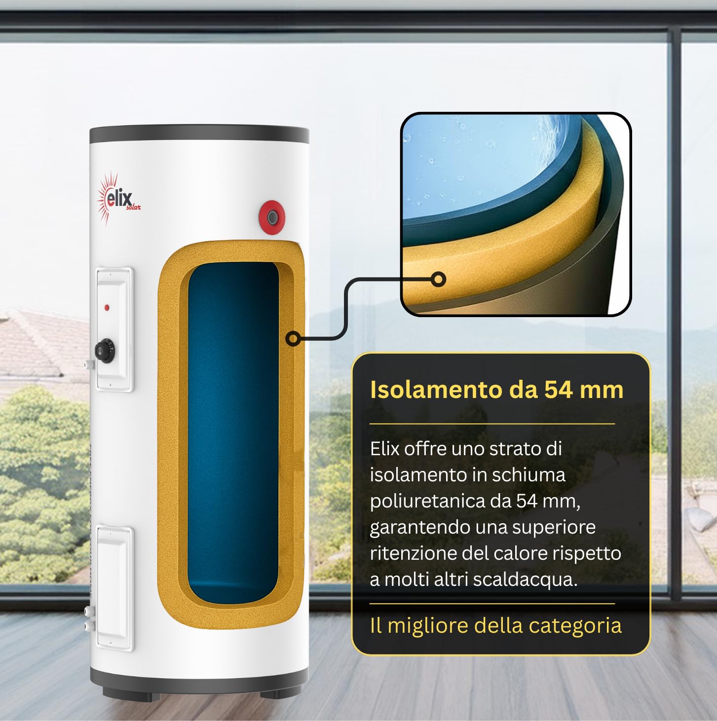 Scaldabagno Solare Fotovoltaico PV Elix 150/200 L | MPPT (con MPPT, 200L, DC 1500W)