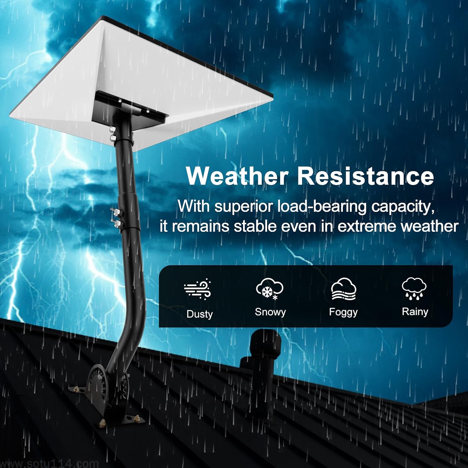 Starlink Roof Mount for Gen 3, Adjustable & Rotatable Wall Mounting Kit Compatible with V3 Starlink Standard Dish, Starlink Gen 3 Pole Mount Include Pipe Adapter, Ideal for Home, RV, Car