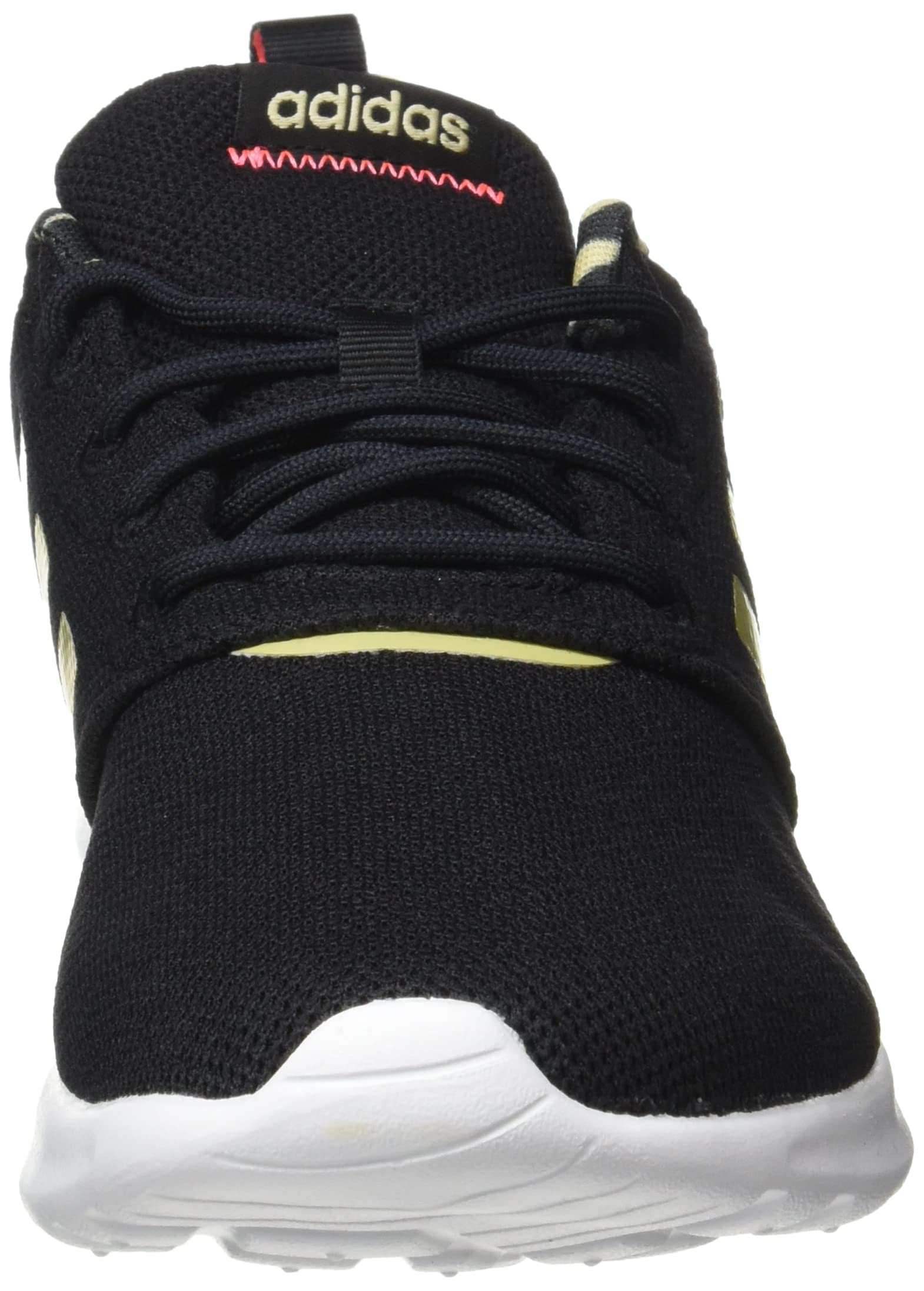 Adidas QT Racer 2.0, Scarpe da Ginnastica Basse Donna, Nucleo Nero/Beige Sabbia Met/Rosso Acido, 38 EU