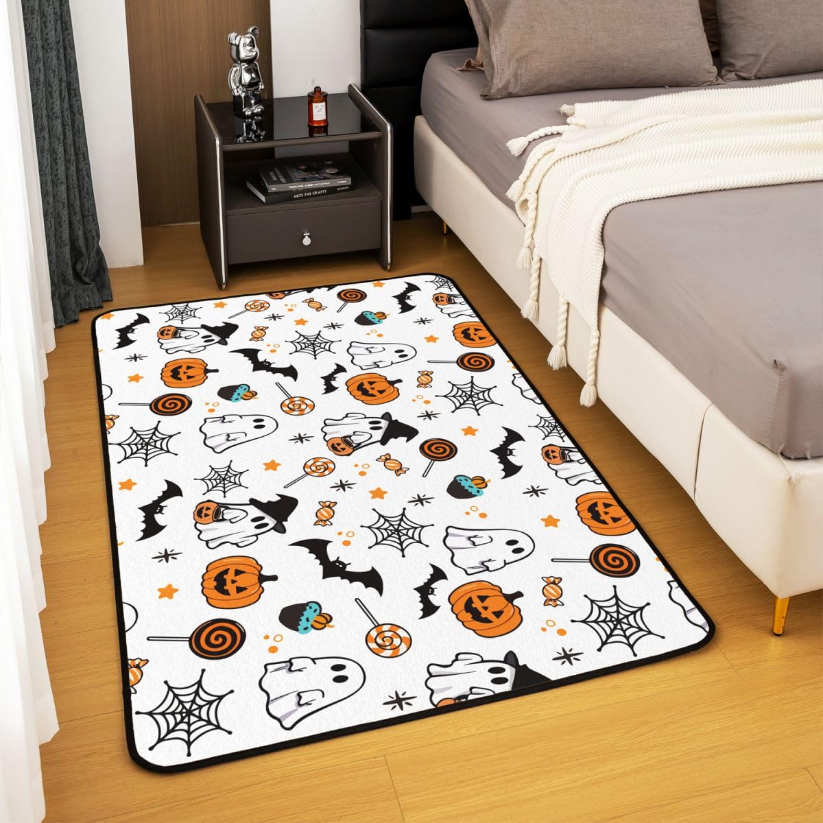 Loussiesd Alfombra con temática de Halloween, 150 x 200 cm