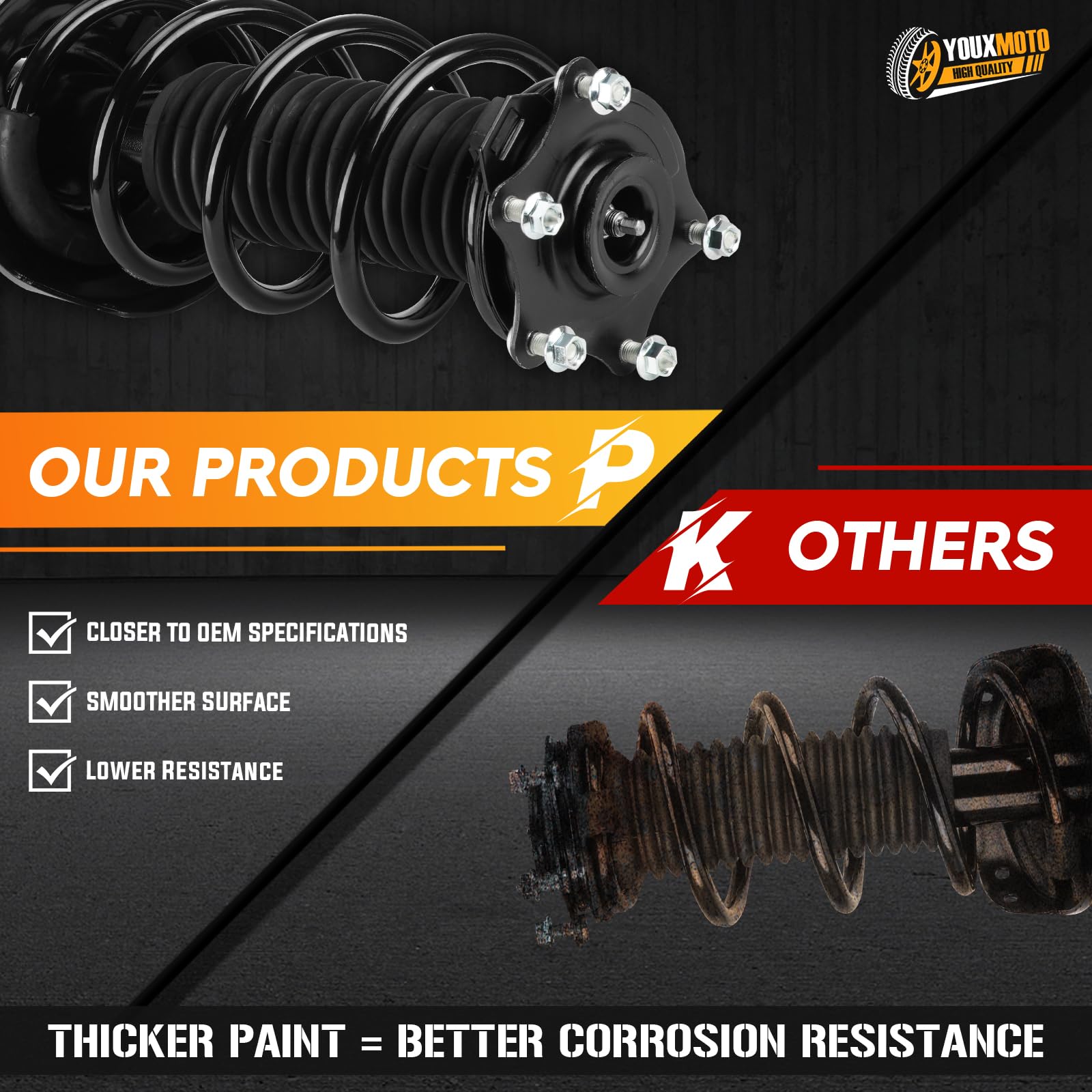 Pair Of Front Strut & Spring Assemblies For Honda CR-V 2007-2014 (Left & Right) - Replaces 272491 & 272492