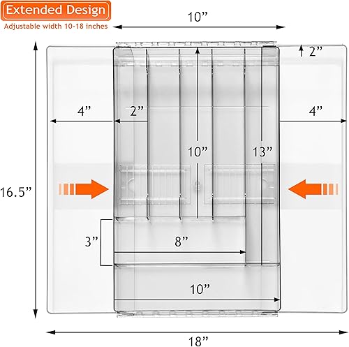 Miniatura 5 de Sorbus Organizador de cubiertos  Organizador de cajones de cocina expandible, organizador de utensilios ajustable, bandeja de cubiertos para