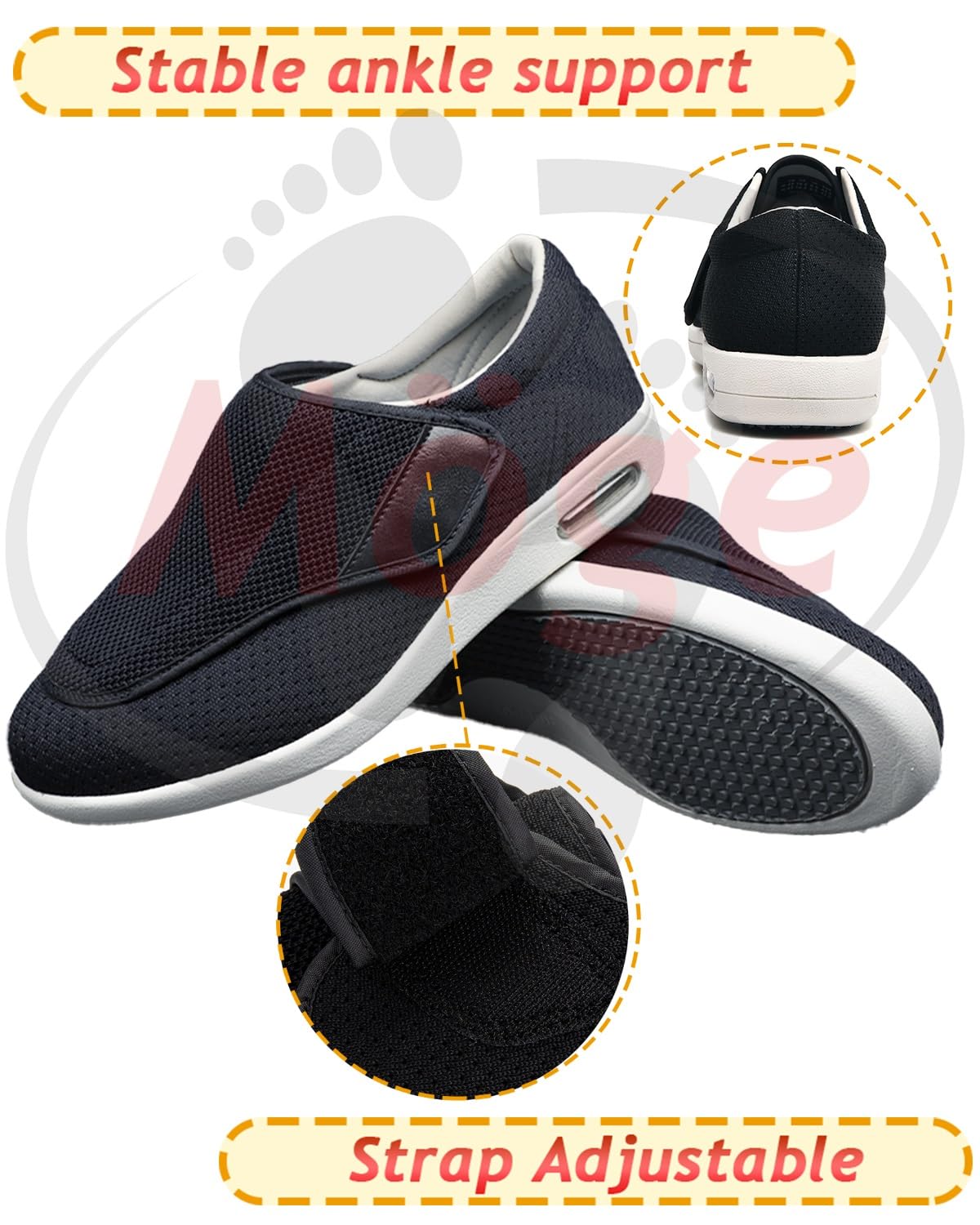 Scarpe per Diabetici Uomo Estive Mocassini Classico Slip On in Rete - Leggero Traspirante da Corsa e Passeggio