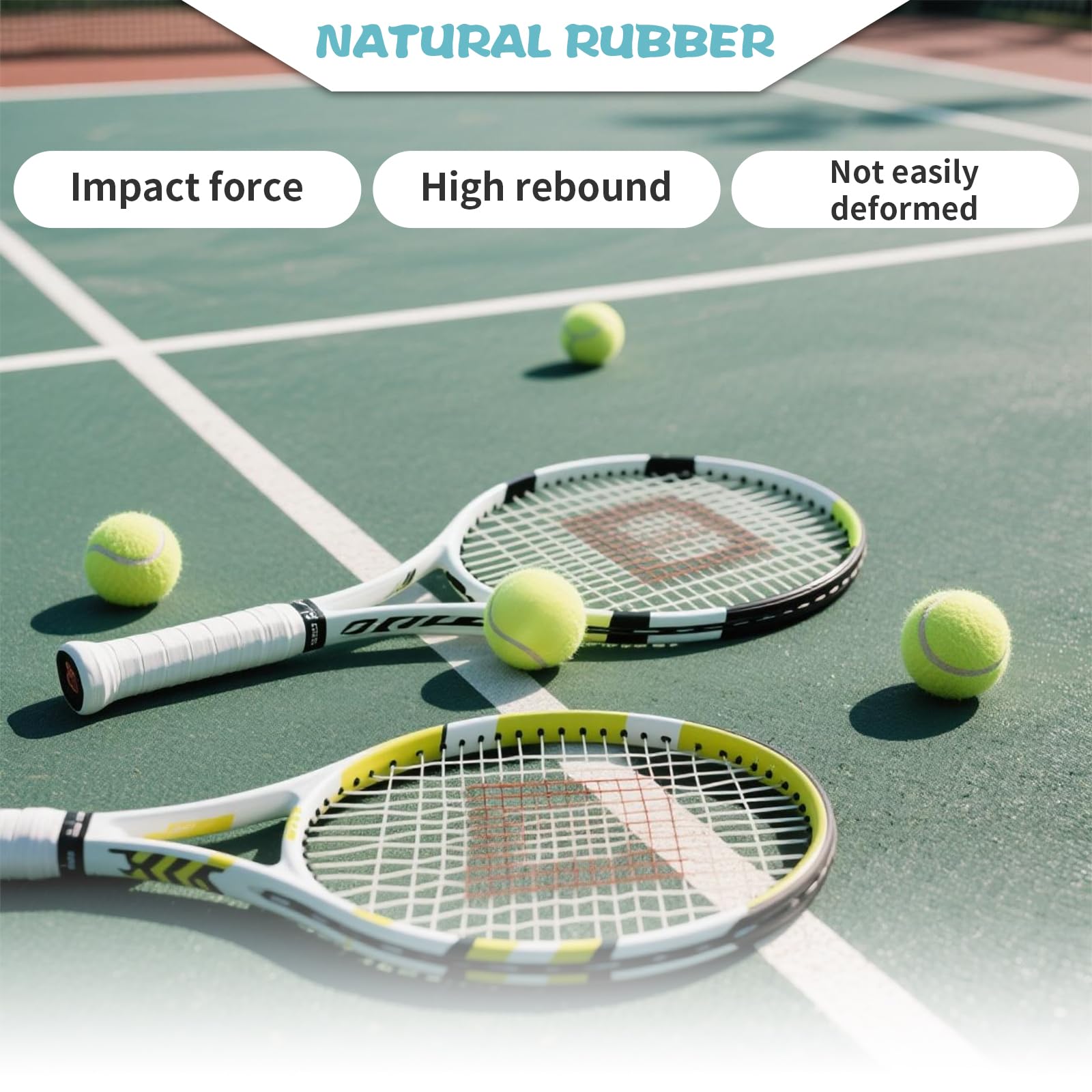 Balles de Tennis pour Chien, 12 Pièces, Balles de Tennis Récréatives pour Débutants