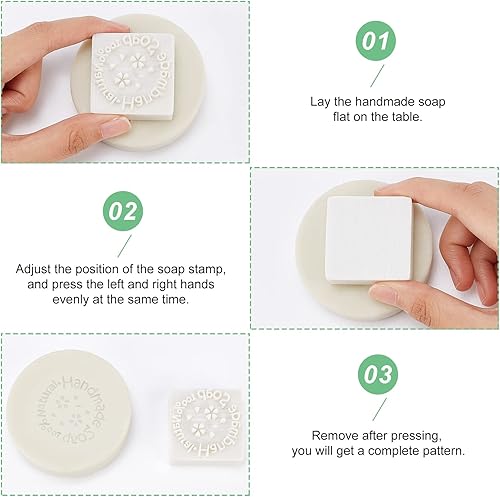 Miniatura 3 de CRASPIRE Sello de jabón hecho a mano con diseño de flor de cerezo en resina, sello de jabón con letras, capítulo de jabón, sello en relieve, mini