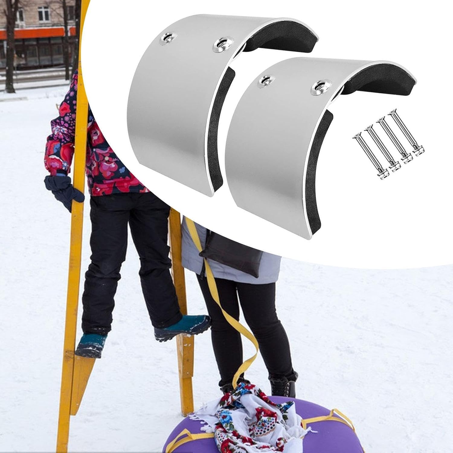 Milageto 2 Pieces Drywall Stilt Replace Parts Aluminium Alloy Easy Installation Stilt Accessories for Home Improvement Renovation Work