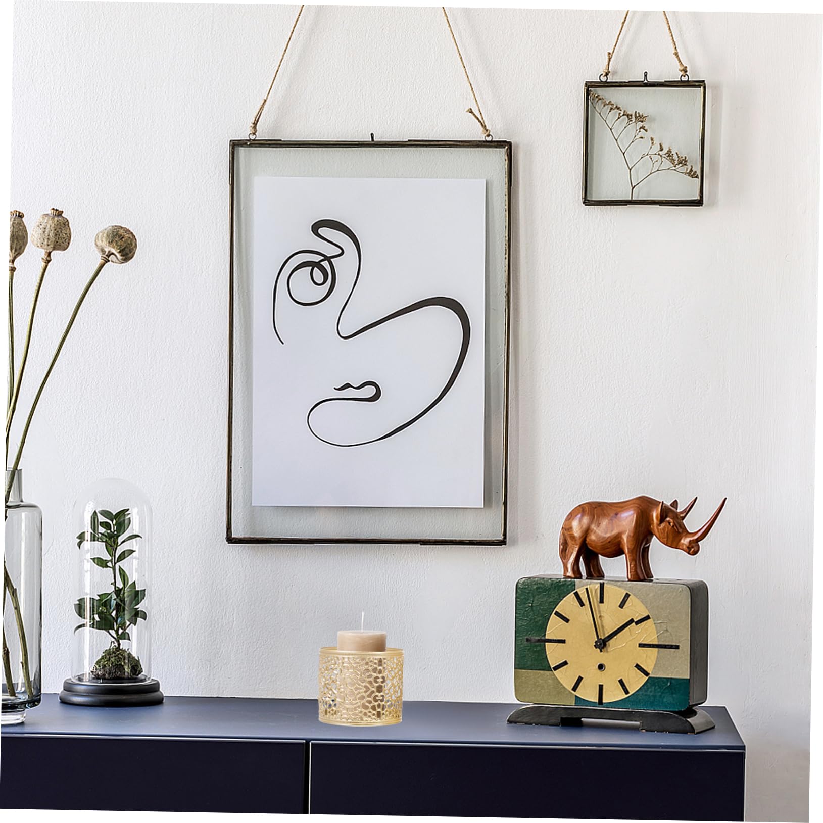 LIFKOME 9pezzi Portacandele Ferro Dorato Scavato Per Decorazione Casa Atmosfera Romantica e Calper Feste e Ricevimenti Design Classico e Elegante