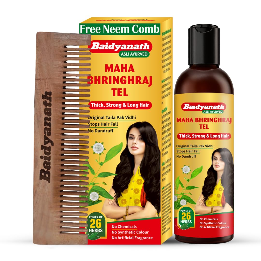 Mahabhringraj Oil Scalp Massage Oil 100ml Hair Loss Premature Greying Dandruff Sleeplessness Head Ache