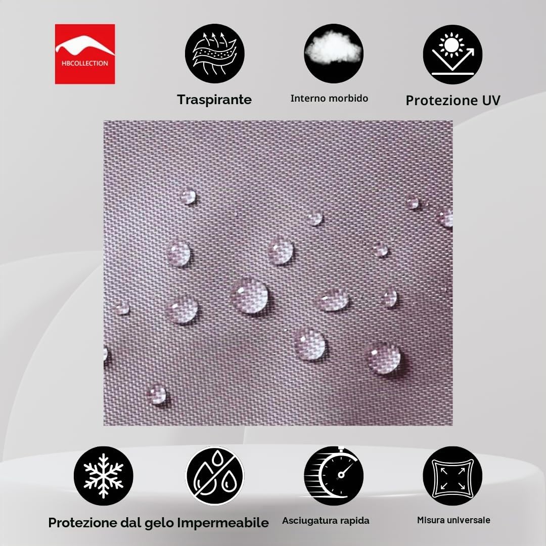HBCOLLECTION Copriauto Telo Protettivo Impermeabile Traspirante per Esterni Anti UV, Antigraffio, Contro Pioggia, Sole, Polvere con Cerniera