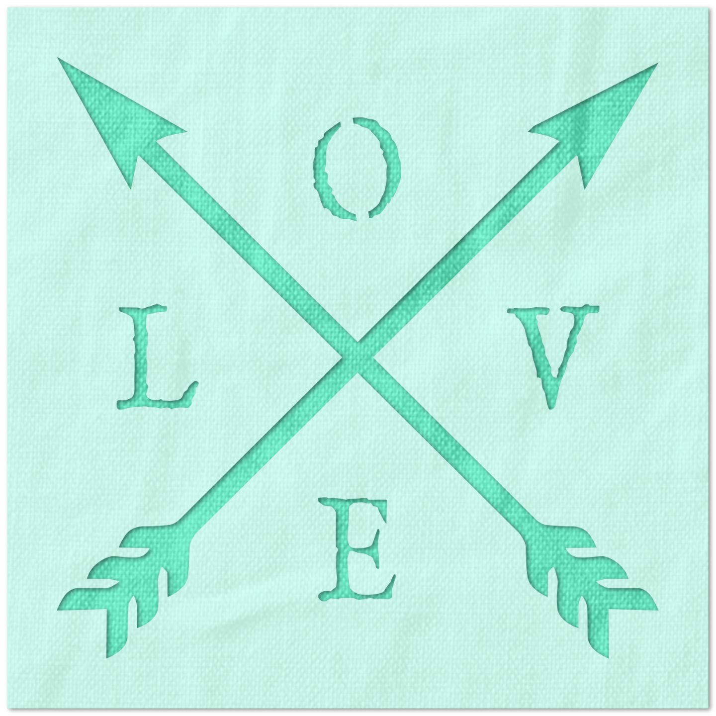 Szablon Stop Love Crossed Arrows - Wielokrotnego użytku do projektów DIY, malowania, rysowania, majsterkowania - 14 milionów Mylar z tworzywa sztucznego (45 x 45 cm)