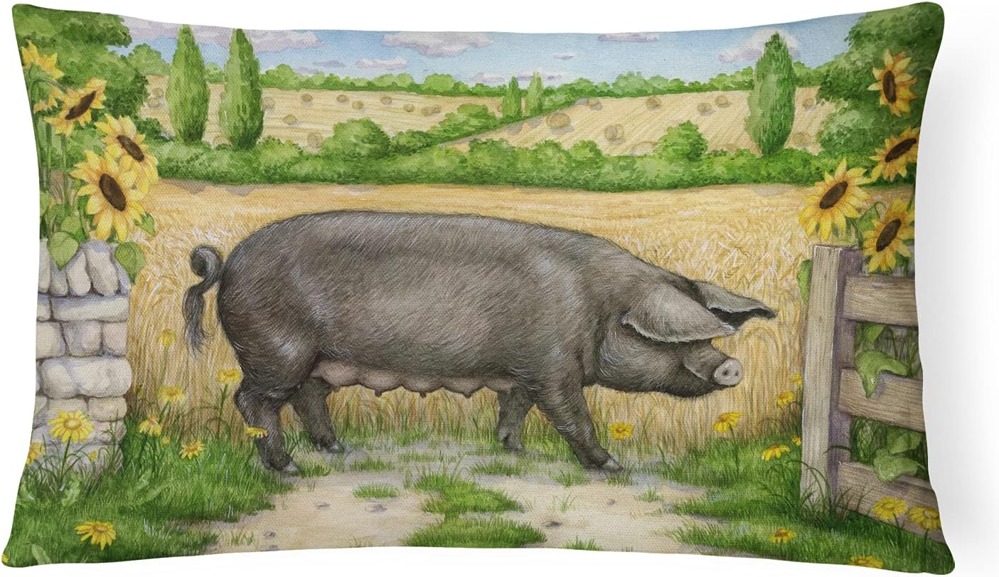 Caroline's Treasures CDCO0178PW1216 Cat in Basket Canvas Fabric Decorative Pillow Machine Washable, Indoor Outdoor Decorative Pillow for Couch, Bed or Patio, 12HX16W