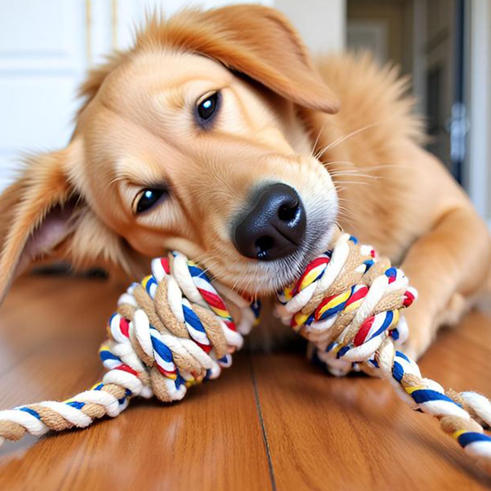 HESUILONG Dog Rope Toy Dog Teething Toys Rope Chew Toys Safe Braided Design Healthy Gift for Medium Large Dogs 60 cm (60 cm) - Image 3