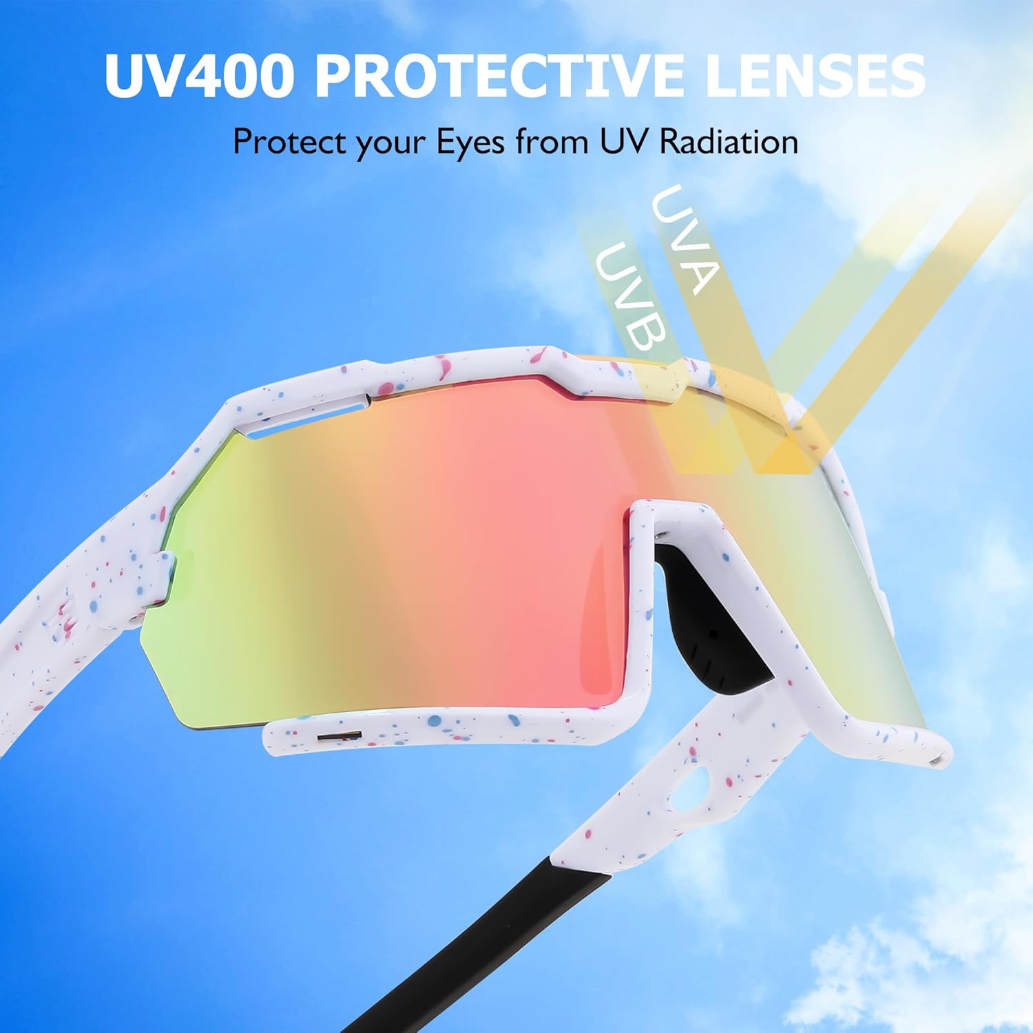 FEISEDY Polarized Kids Sunglasses Youth Sports Cycling Shades,UV400 Protection For Teens Baseball Tennis Sunglasses B0092 - Image 4