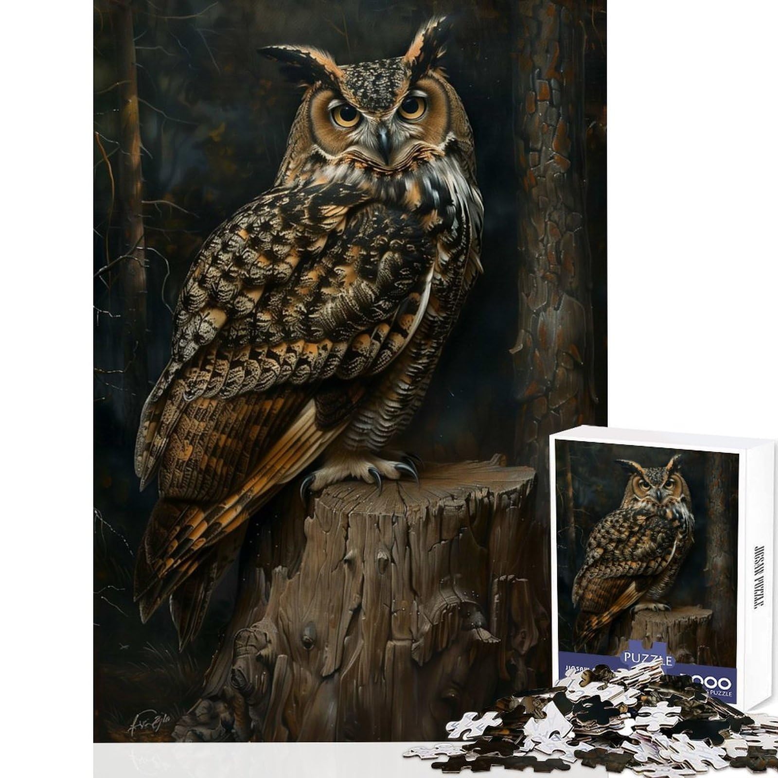 Magical Cute Owl Bird Puzzles for Adults 1000 Puzzles Brain Focus Fun Stable Fit No Shifting Parts Birthday Gift Brain Teaser Toy 50x75cm