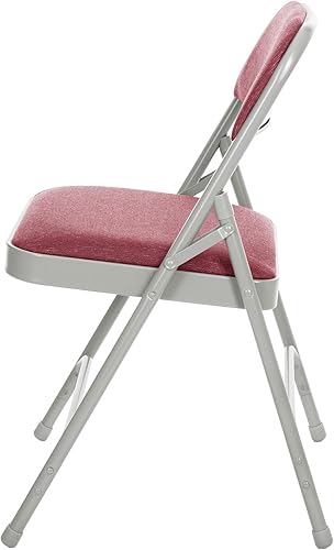 Miniatura 5 de OEF Furnishings Serie OEF2200 - Sillas plegables de doble bisagra acolchadas de tela de alta calidad para servicio pesado (paquete de 4, rojo