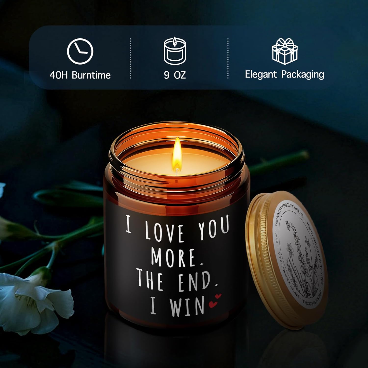 I Love You More The End I Win Candle Gifts for Women Men, Unique Anniversary Valentines Christmas Birthday Romantic Wedding Lavender & Vanilla Gift for Girlfriend Boyfriend Wife Husband-79 - Image 5