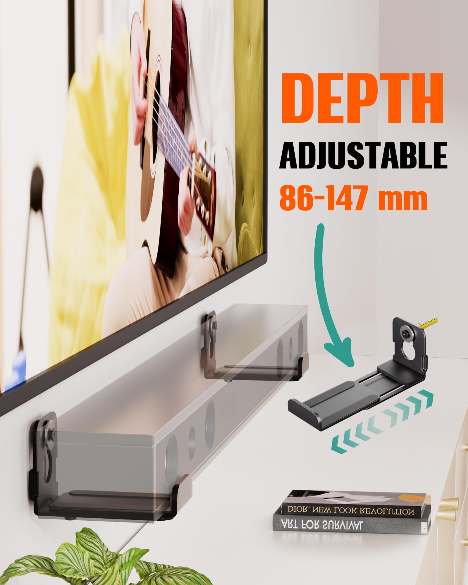 TNP - Staffa Di Montaggio Per Soundbar Sotto TV O Sopra – Kit