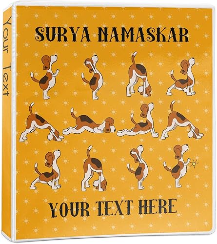 Carpeta personalizada de 3 anillas de Yoga Dogs Sun Salutations - 1 pulgada