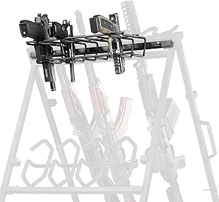 Savior Equipment Tactical 8-Pistols Rack Attachment for Shorty Rifle Rack Stand, Heavy-Duty Steel Frame, Fit Most Handguns & Revolvers w/Sight, Firearm Hanger Display Organizer