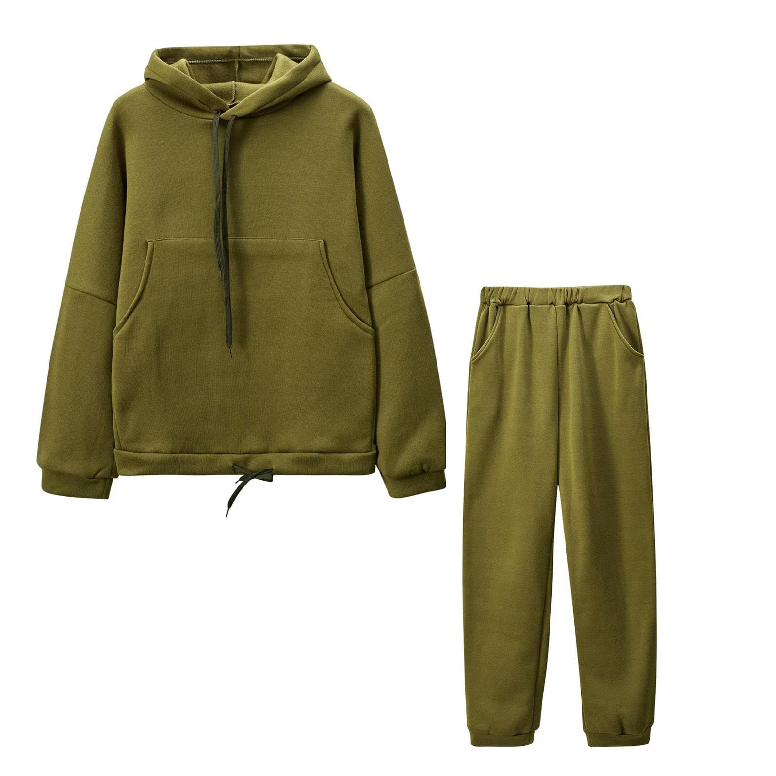 Pull grandes poches ensemble deux pièces décontracté motif floral vert S haut de gamme