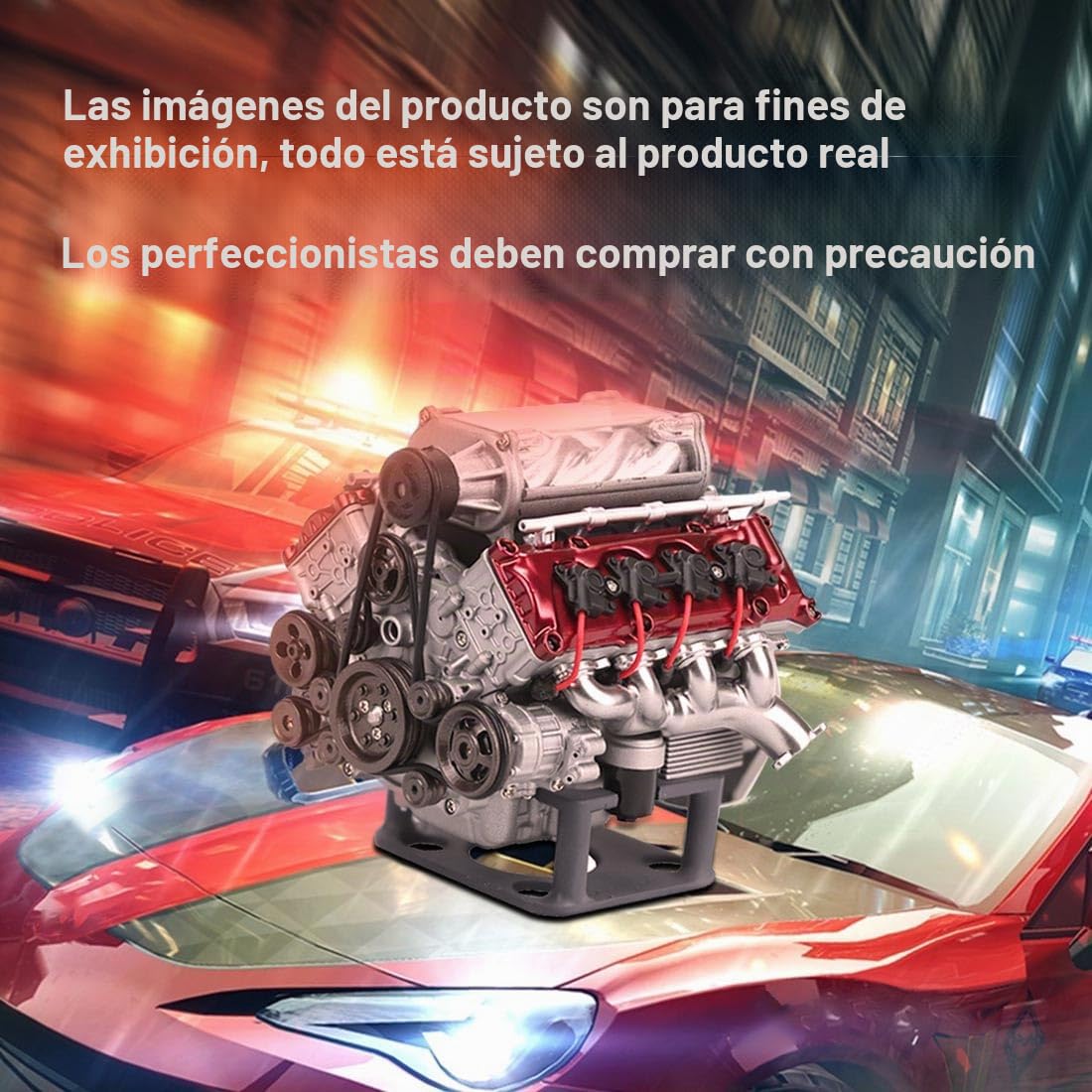 Kisss MAD RC V8 - Kit de montaje para motor de combustión interna AX90104 SCX10Ⅱ Capra VS4-10 Pro/Ultra Model Car