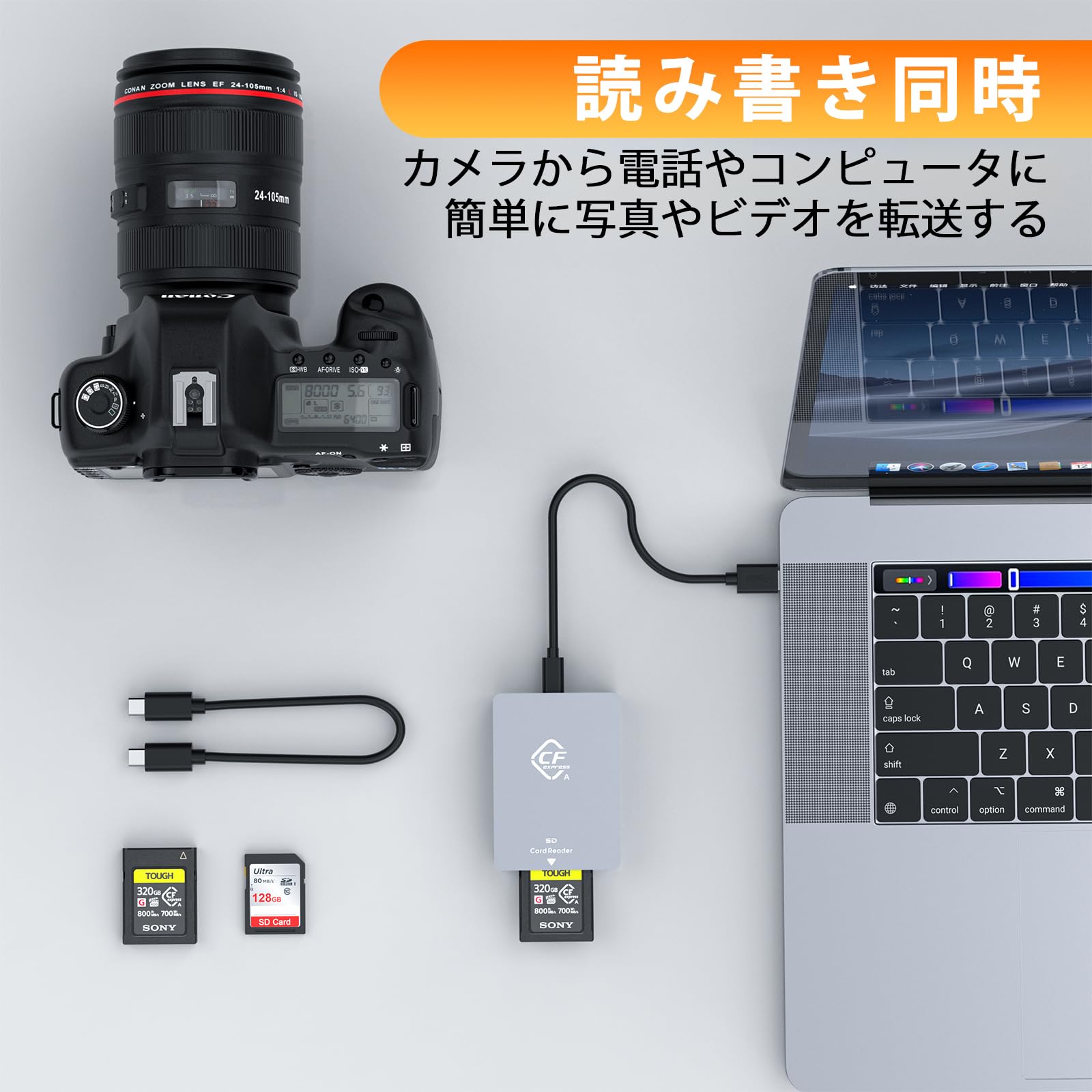 Amazon.co.jp: 【CFexpress Type A/SDカードリーダー】USB3.2 Gen2