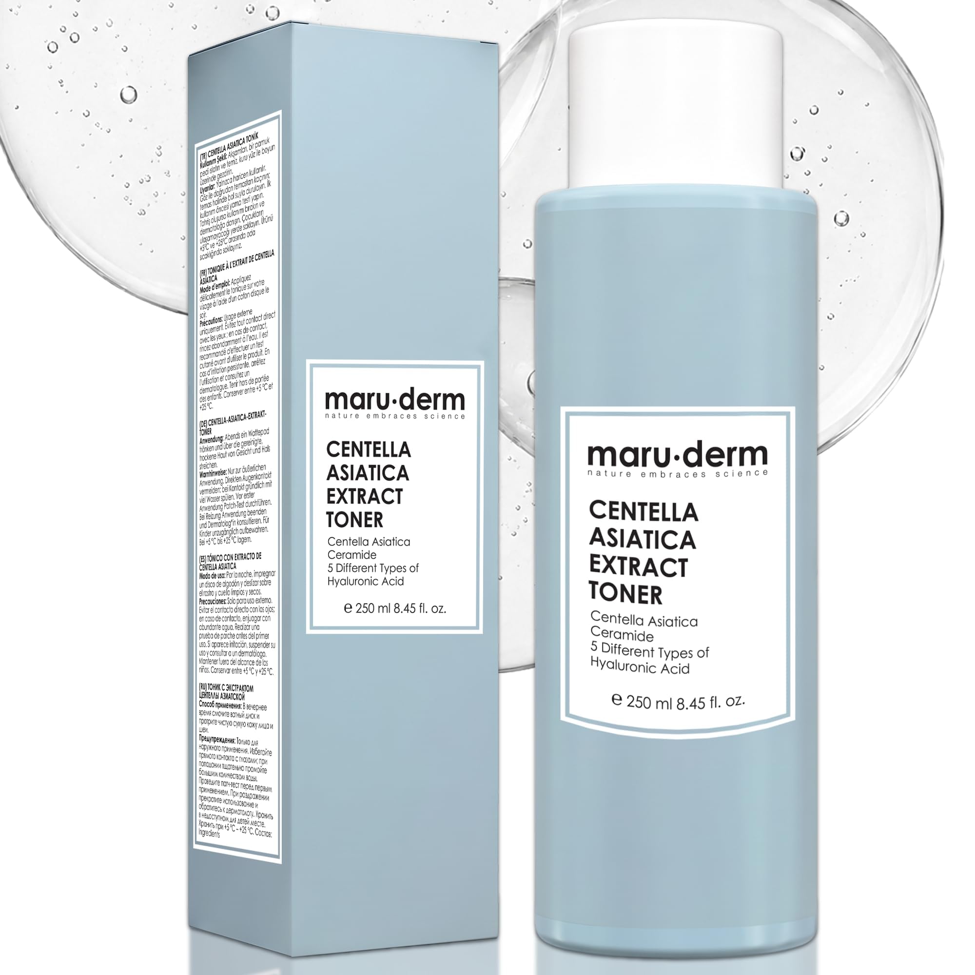 Centella Asiatica Extract Face Toner - Dry, Sensitive Skin, Uneven Tone &amp; Weak Skin Barrier - Soothing Moisturizing Toner with Ceramide &amp; Hyaluronic Acid for Daily Hydration,(250 ml)