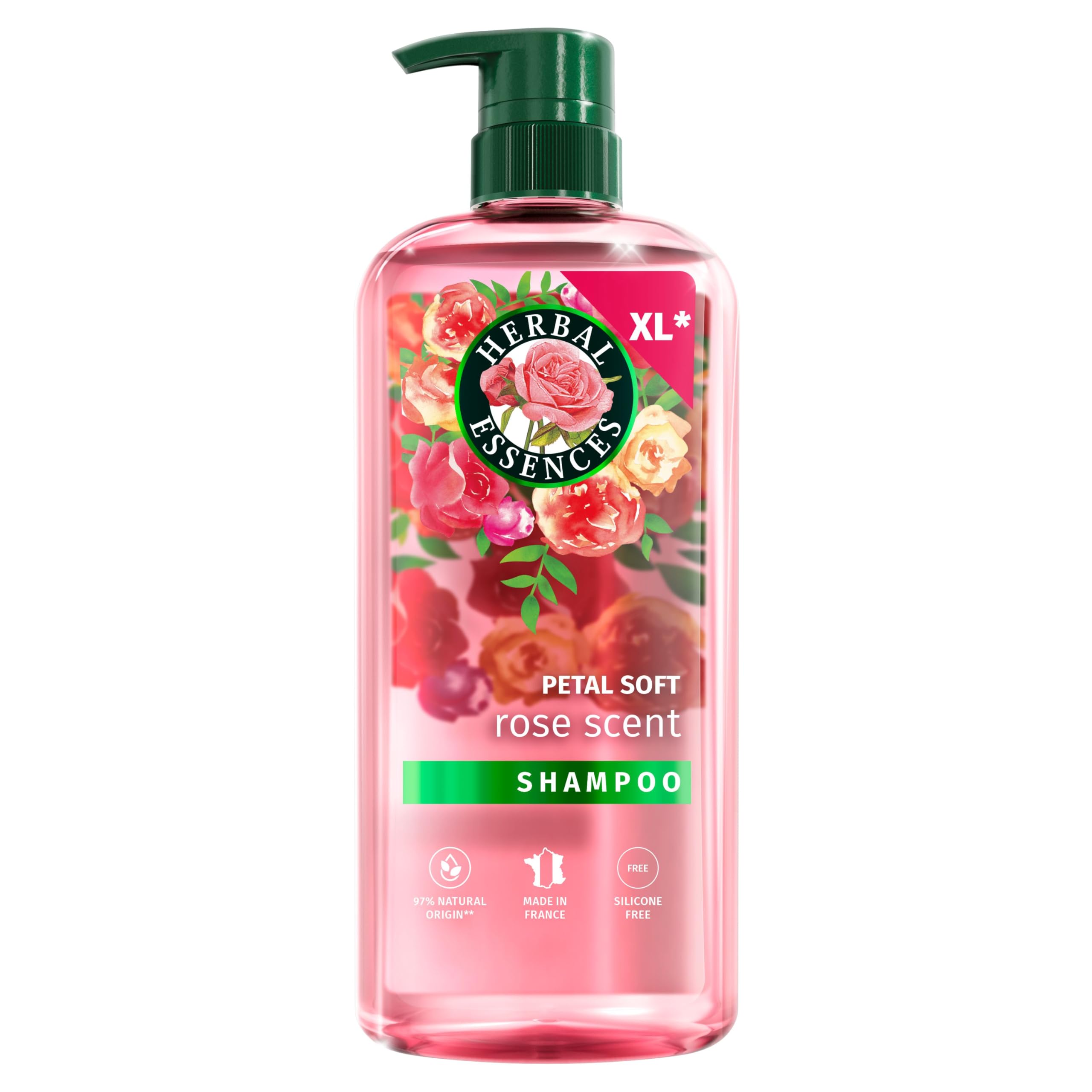 Herbal Essences Shampooing Douceur Parfum Rose 650ml Cheveux Secs Soyeux Et Nourris. Essence De Rose, Ingrédients Naturels. Sans Silicone, Vegan Et Sans Cruauté