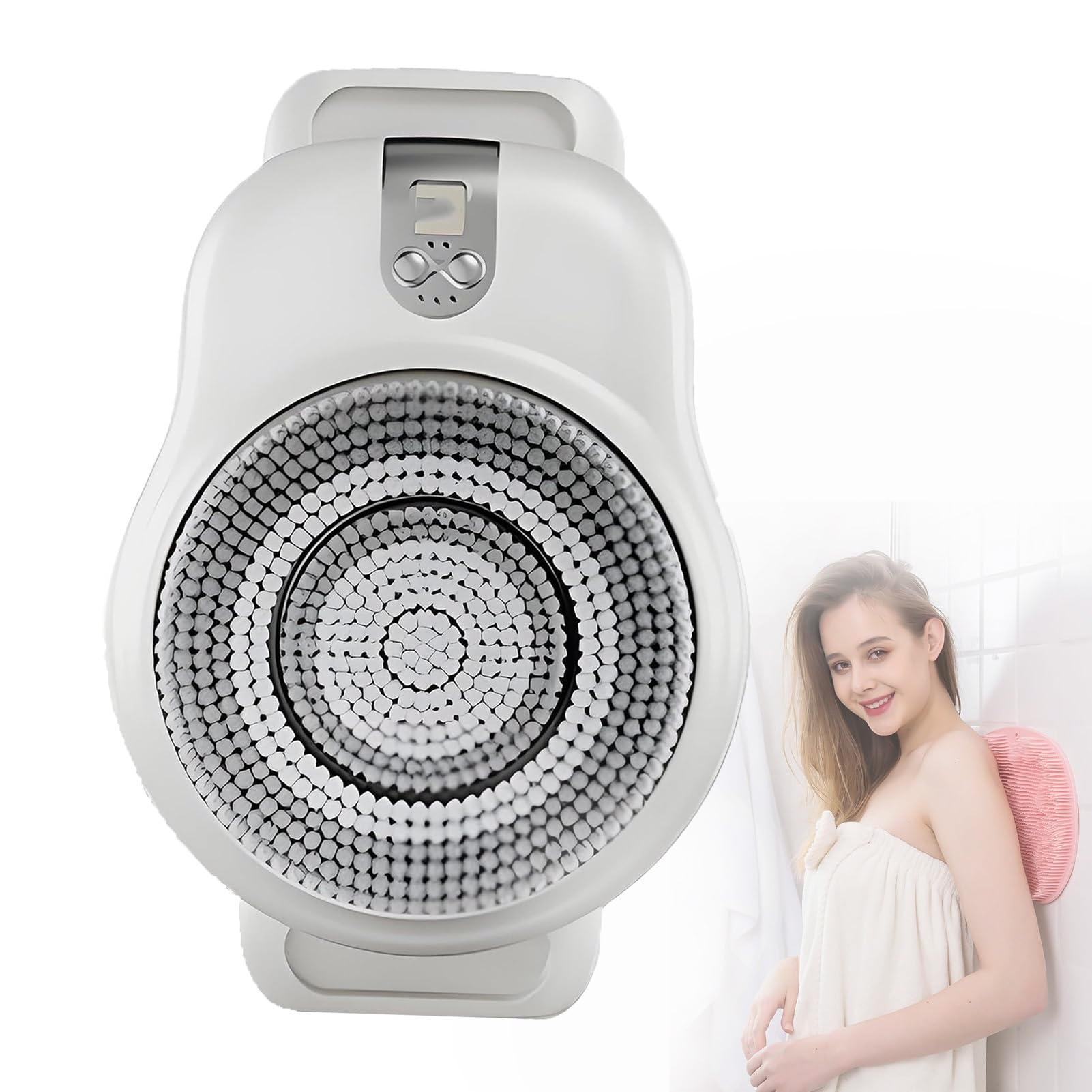 Szczotka Ścienna Do Pleców, Mocna Szczotka Elektryczna Z 3 Prędkościami, Obrotem 360° I Dużą Główką Szczoteczki O Długości 18 Cm, Głębokie Oczyszczanie I Masaż Dla Mężczyzn I Kobiet(Replacement brush)
