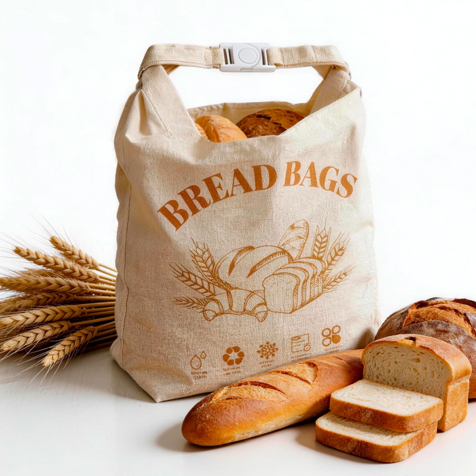 Photo 1 of 1 Pack Beeswax Bread Bags for Sourdough & Homemade Bread, XL Reusable Sourdough Bags for Storage 17x13 Inch, Bread Bags with Zipper, Sustainable Sourdough Loaf Storage to Lock in Freshness