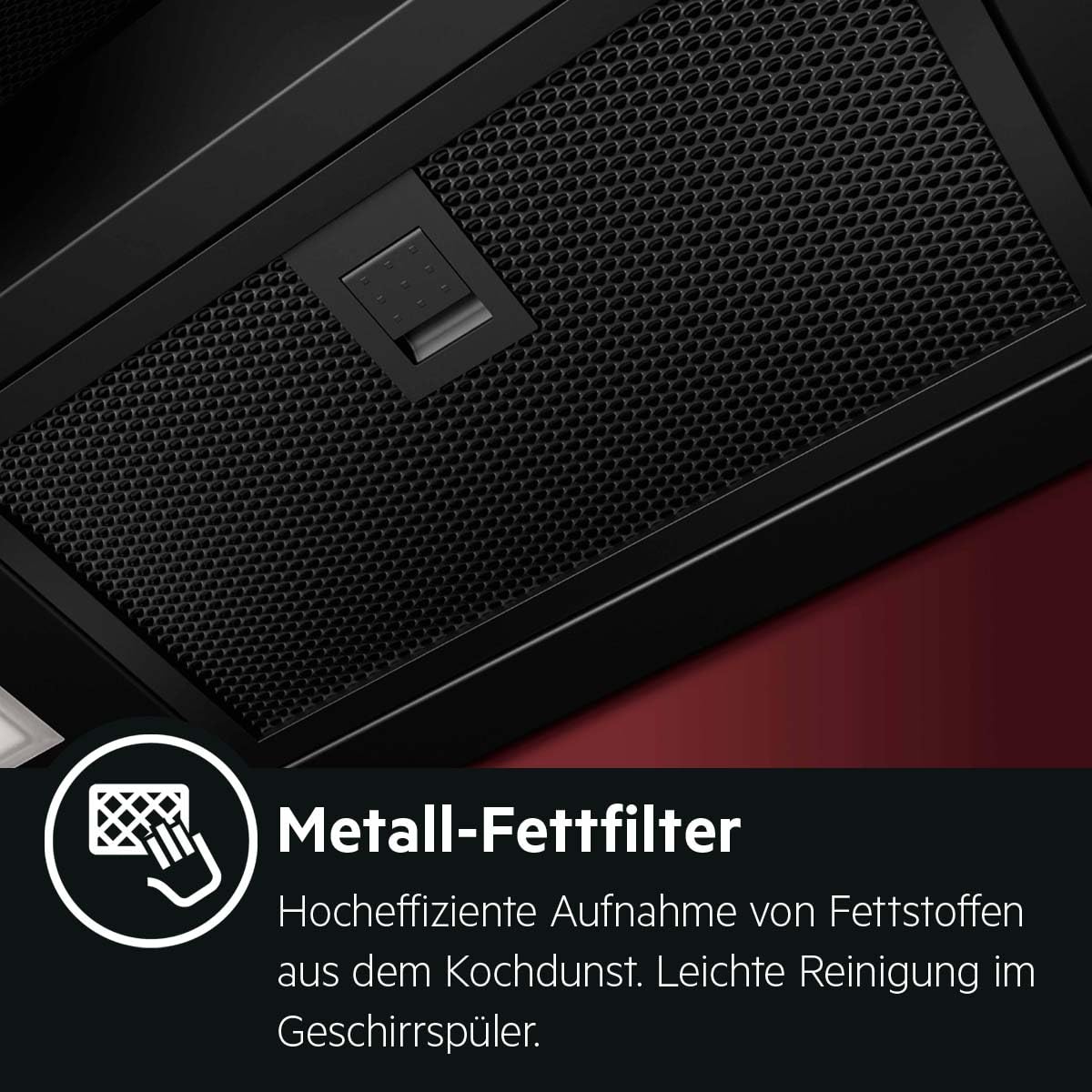 AEG Dunstabzugshaube Serie 7000 SilenceTech 90cm Wandhaube Glas Ab- und Umluft 760 m³/h 67 dB(A) Schwarz GV77D91SB