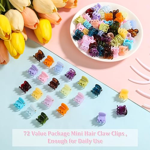 Miniatura 4 de Pinzas para el cabello para mujeres y niñas, 72 pinzas para el cabello, patrón de flores, resina, duraderas, unisex, 0.7 x 0.7 x 0.6 in, 72 unidades