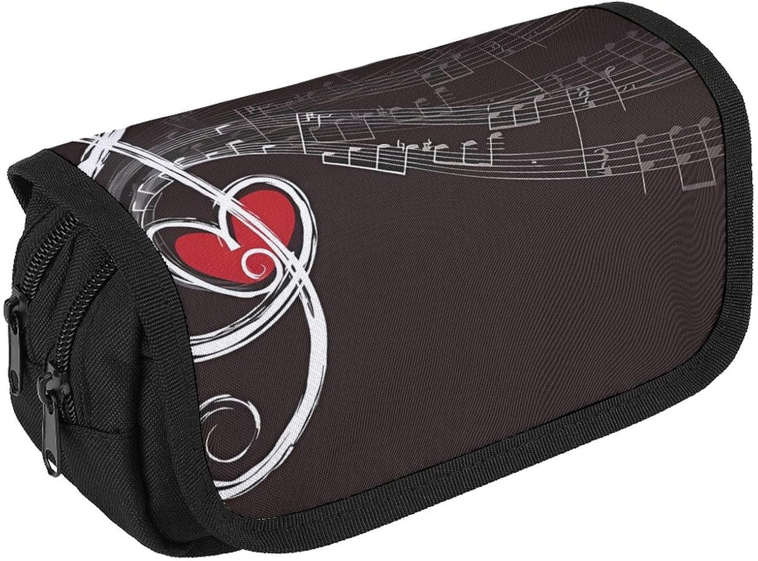 Pencil Pouch Treble Love And Music Pencil Case for Men Women Cosmetic Bag Aesthetic Pen Bag for Office Multifunctional Bags Marker Pen Case