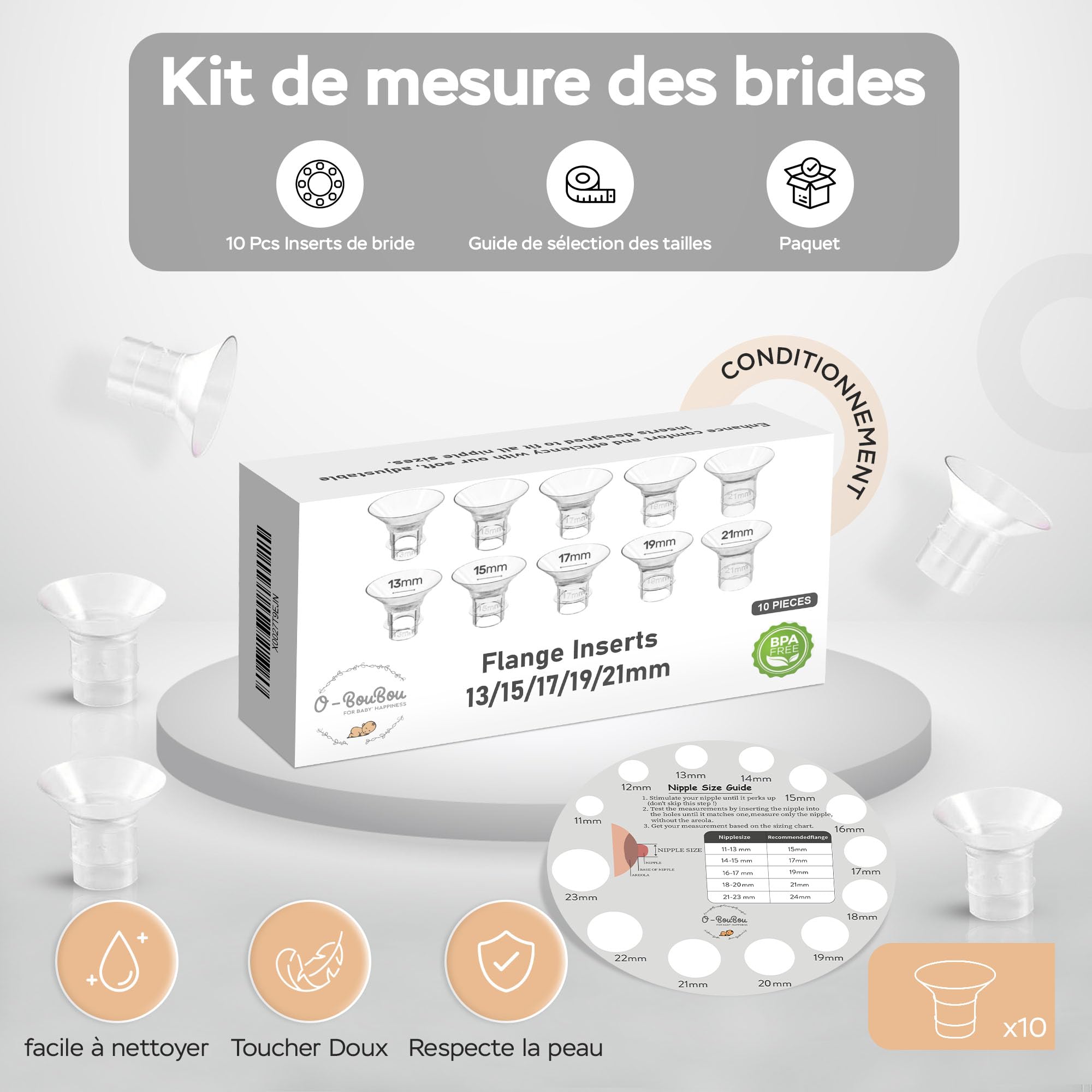 Momcozy S9 S12 Pro M5 Inserts de Bride sans BPA 13-21mm Compatible 24mm