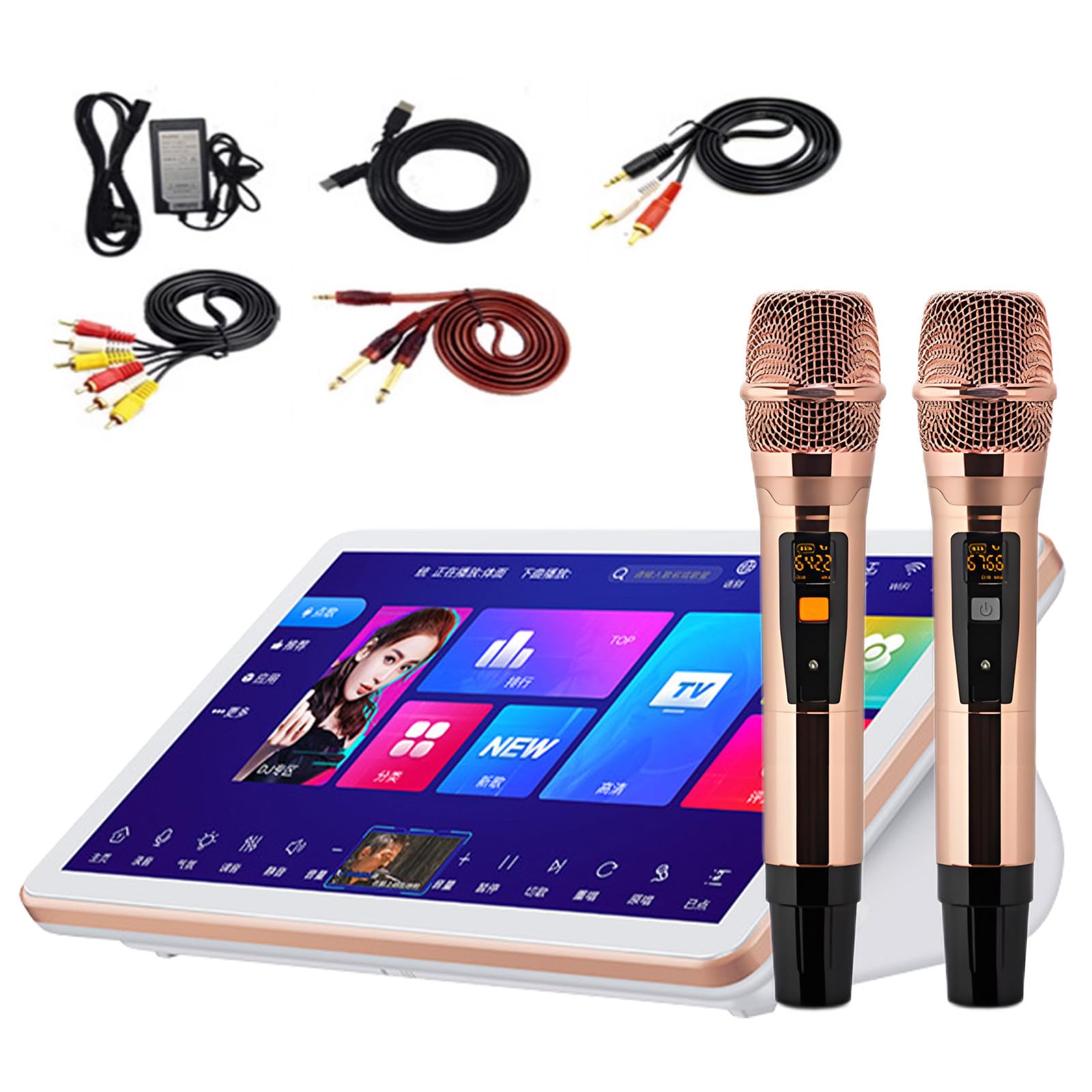 System karaoke: mikrofon z mikserem DSP, inteligentny odtwarzacz karaoke 5 w 1, 18.5 in,system Android,8-rdzeniowy procesor,obsługa ponad 20 języków, karta sieciowa Wi-Fi B-500G