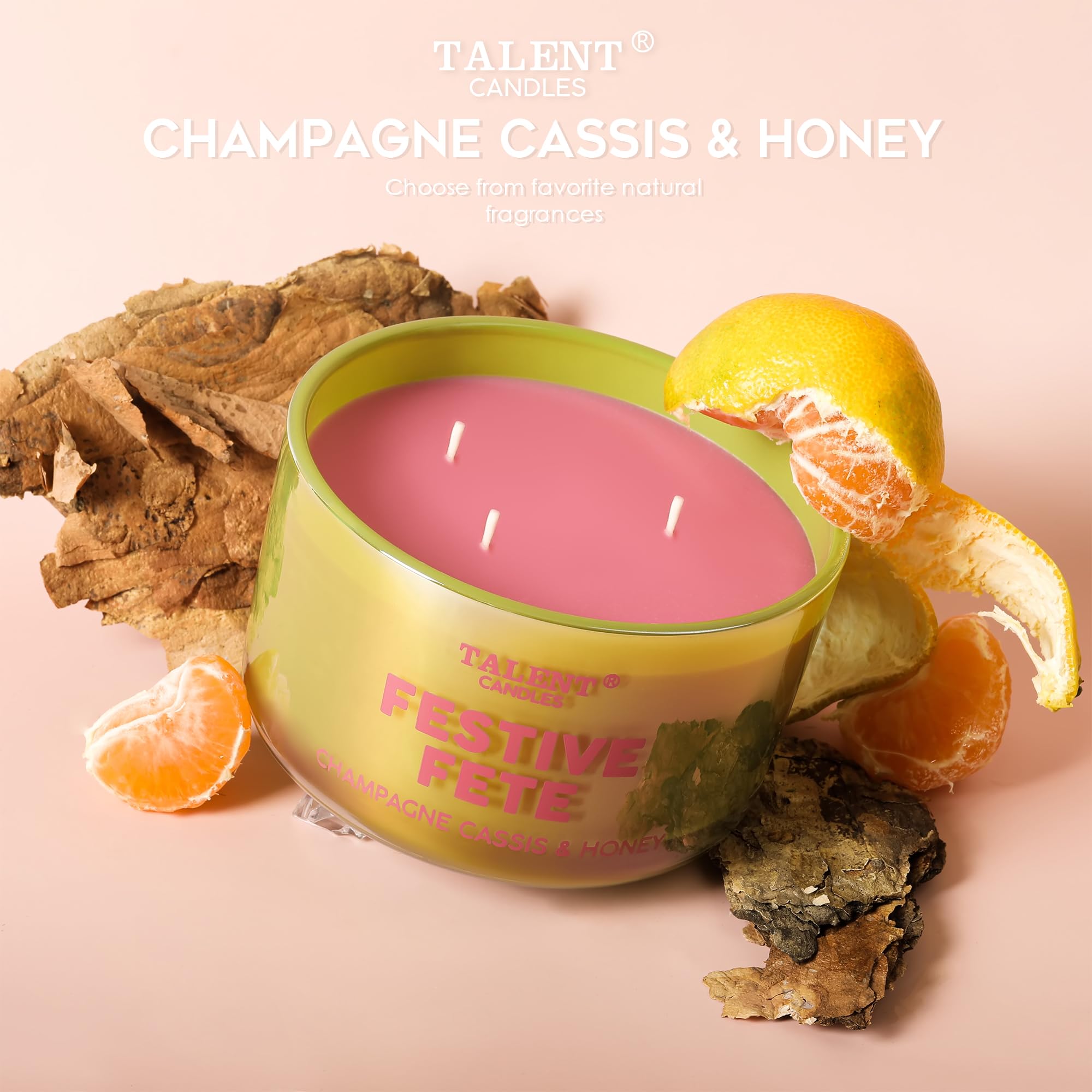 TALENT Scented Candles for Home, Enjoy Candles, Natural Soy Wax with 3 Cotton Wicks - Image 3
