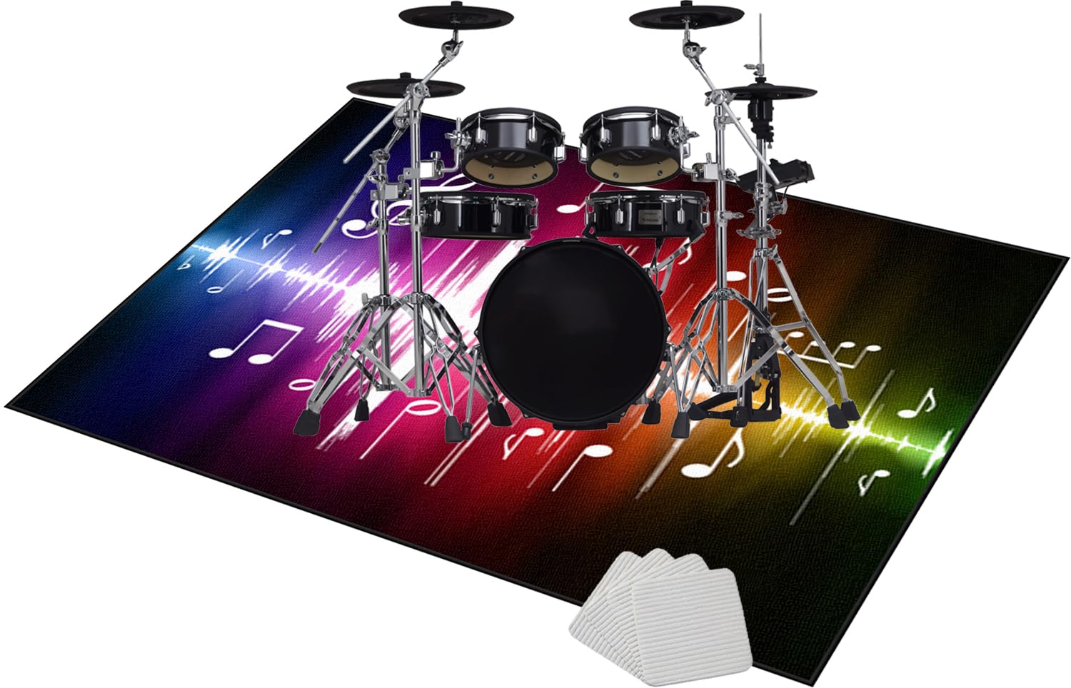 Qivstxug Drum Carpet, Drum Rug Drum Mat Soundproof Mat, E-drum Rug Non Slip Drum Blanket, Drum Accessories for Electric Drums Jazz Drum Set, Soundproof Rug for Piano Guitar Record Room 200 x 160 cm