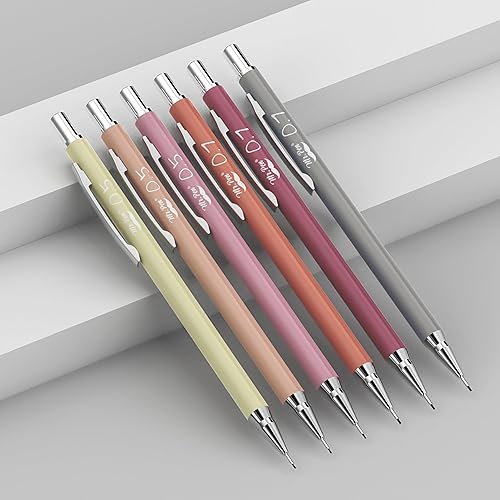 Miniatura 8 de Mr. Pen - Juego de lápices mecánicos con recambios de plomo y borradores, paquete de 6, tema bohemio, 0.020 in y 0.028 in, bonitos lápices LED