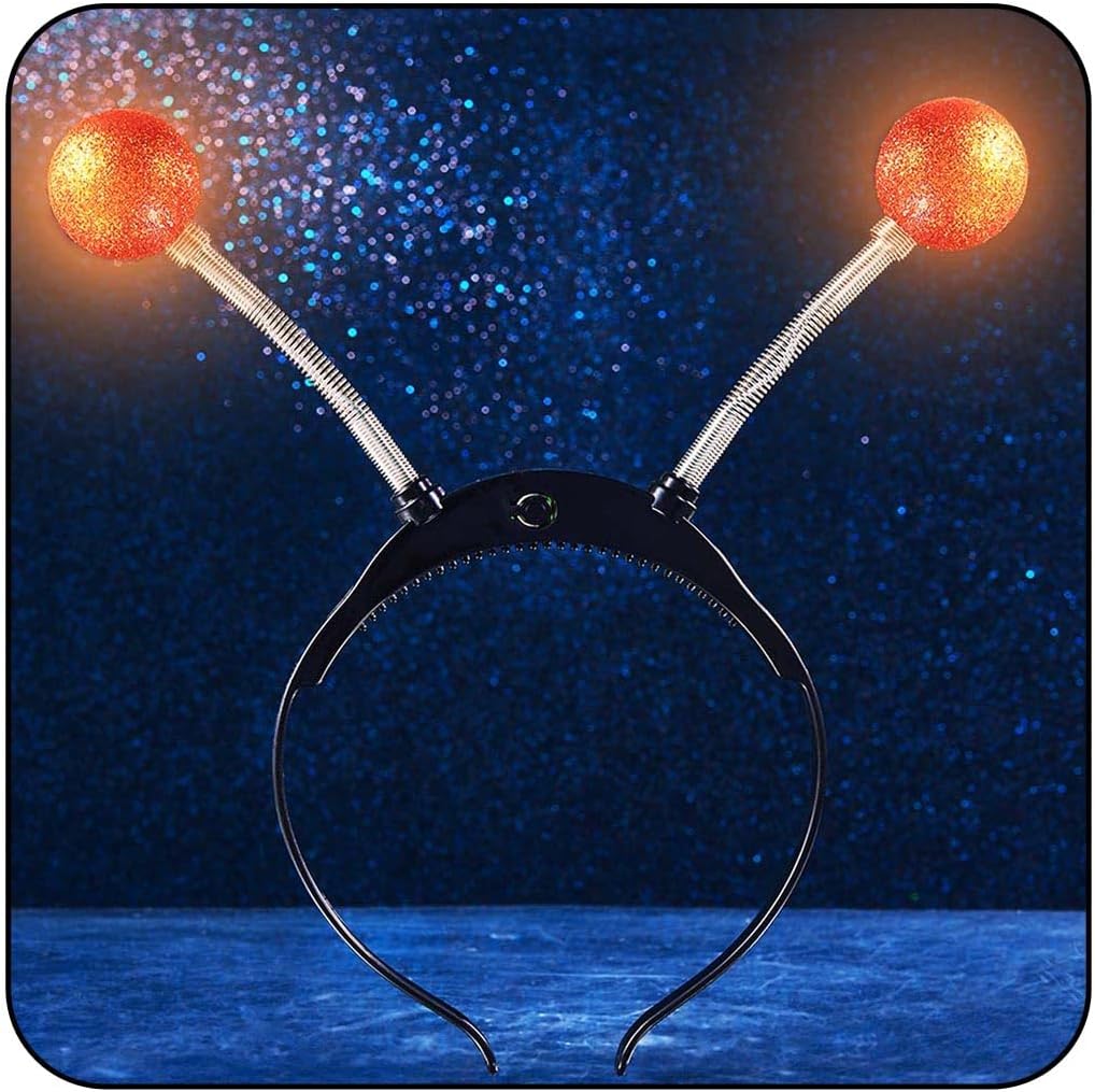 Sixexey Light Up Alien Headband LED Antenna Headband Christmas New Year’s Costume Hair Accessories for Women