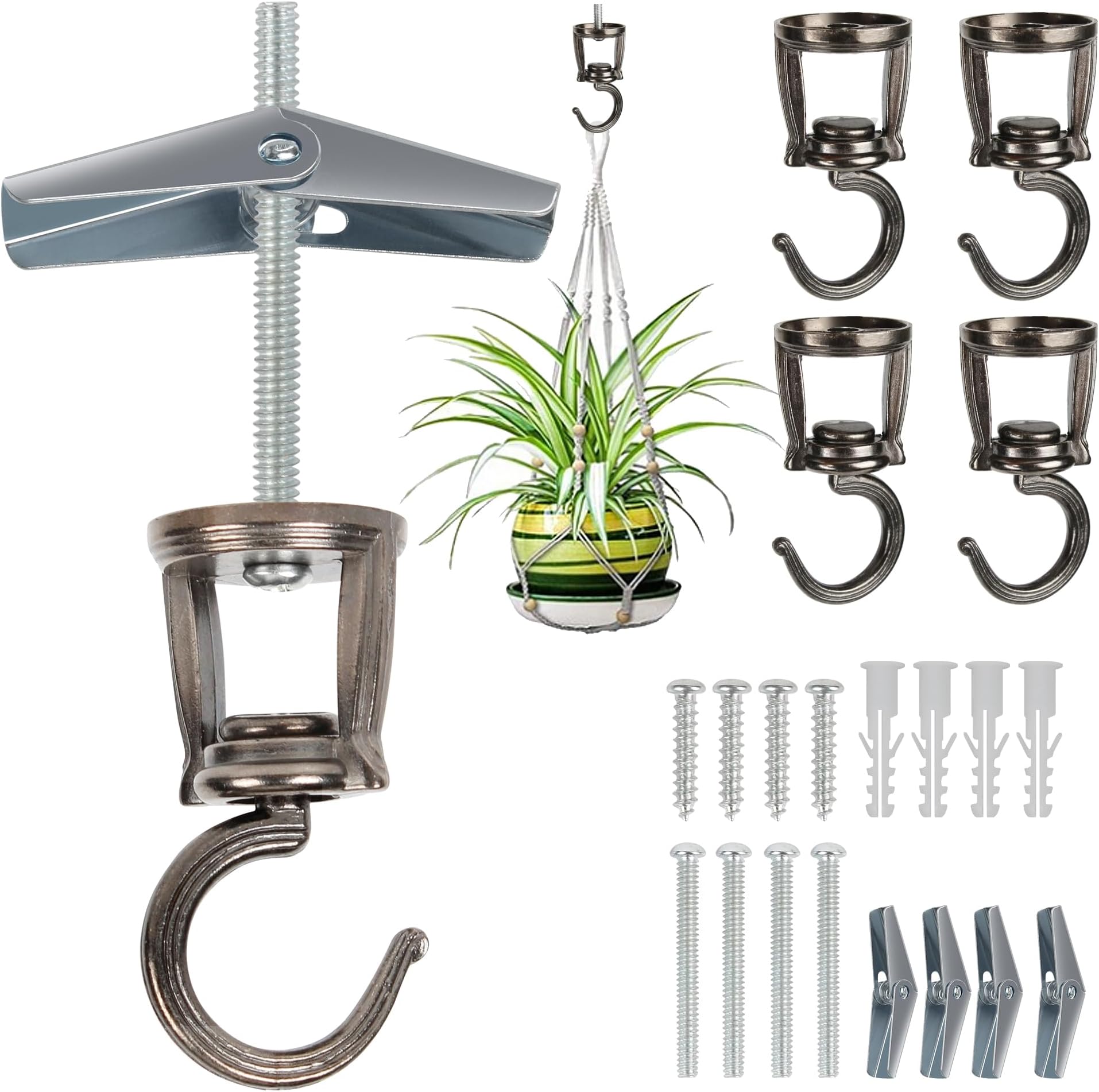 Rocky Mountain Goods Ceiling Swag Hook 2 Pack with Mounting