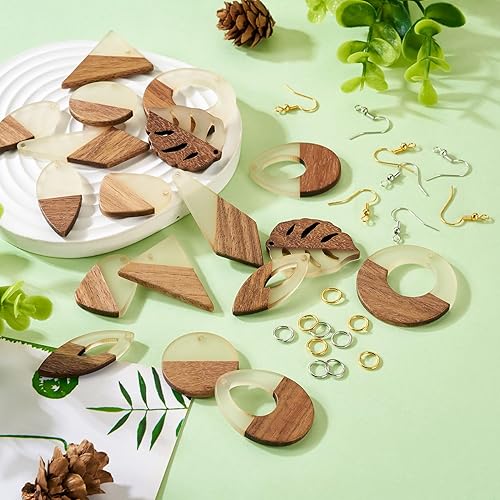 Vista 198 de Colgante de madera de resina, Resina, No es una piedra preciosa 0negro