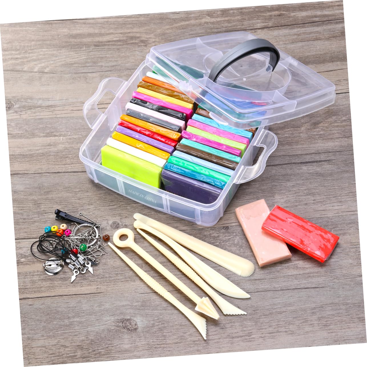 SHINEOFI De Arcilla Polimérica Horneable Para Niño Niña Kit Creativo De Modelado Accesorios y Caja De Almacenamiento